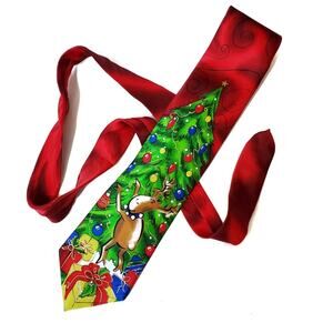 J. Garcia | 100% Silk Dracula Claus Christmas Reindeer Neck Tie